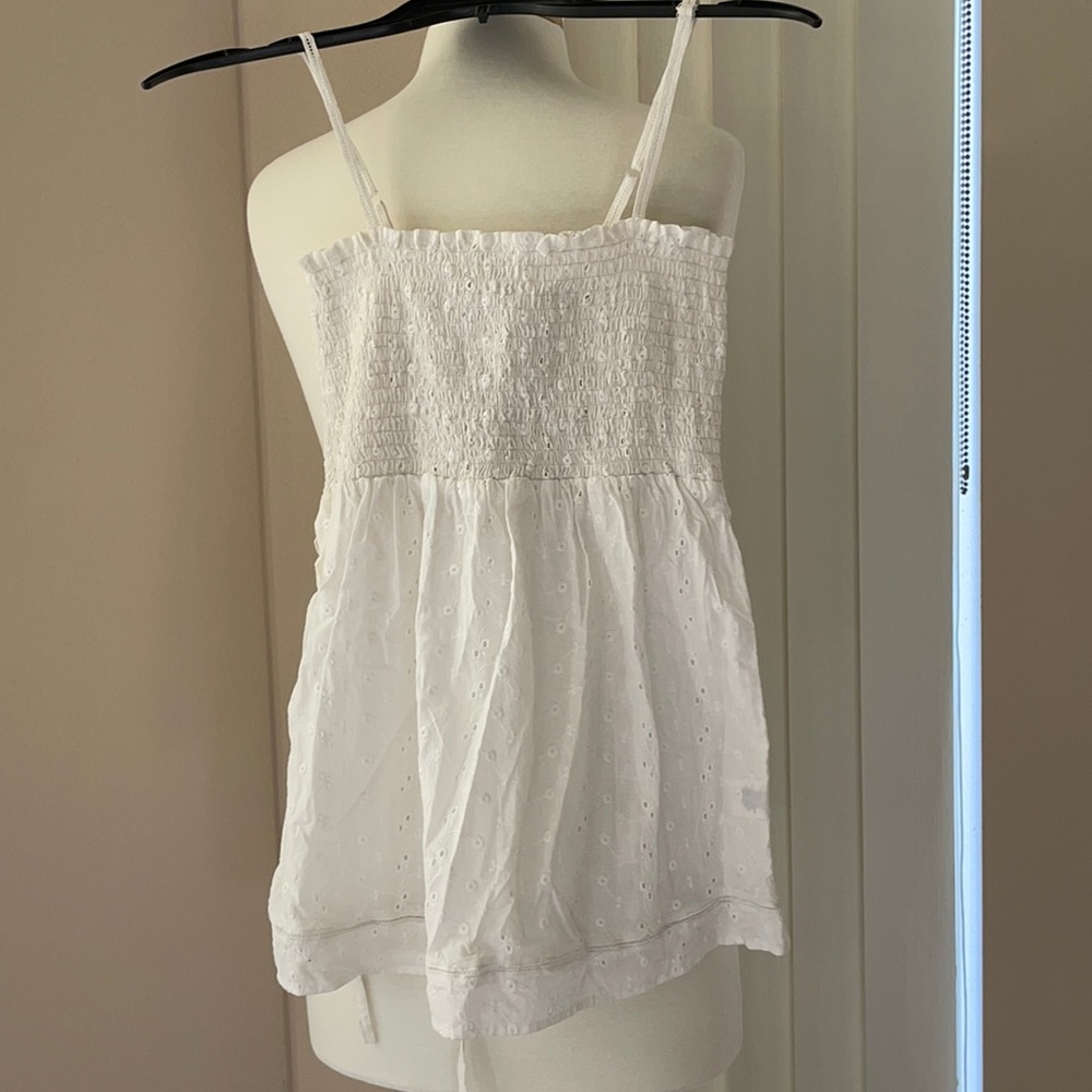 New Eyelet Derek Heart White summer tunic Top